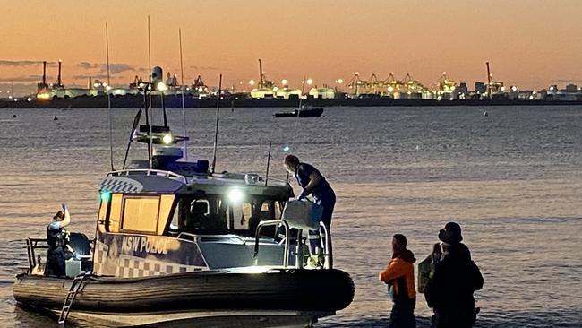 Water Police and rescue teams at Cape Solander in Kurnell after reports people were swept off the rocks into the ocean. Picture: NewsWire / Ross McCaul