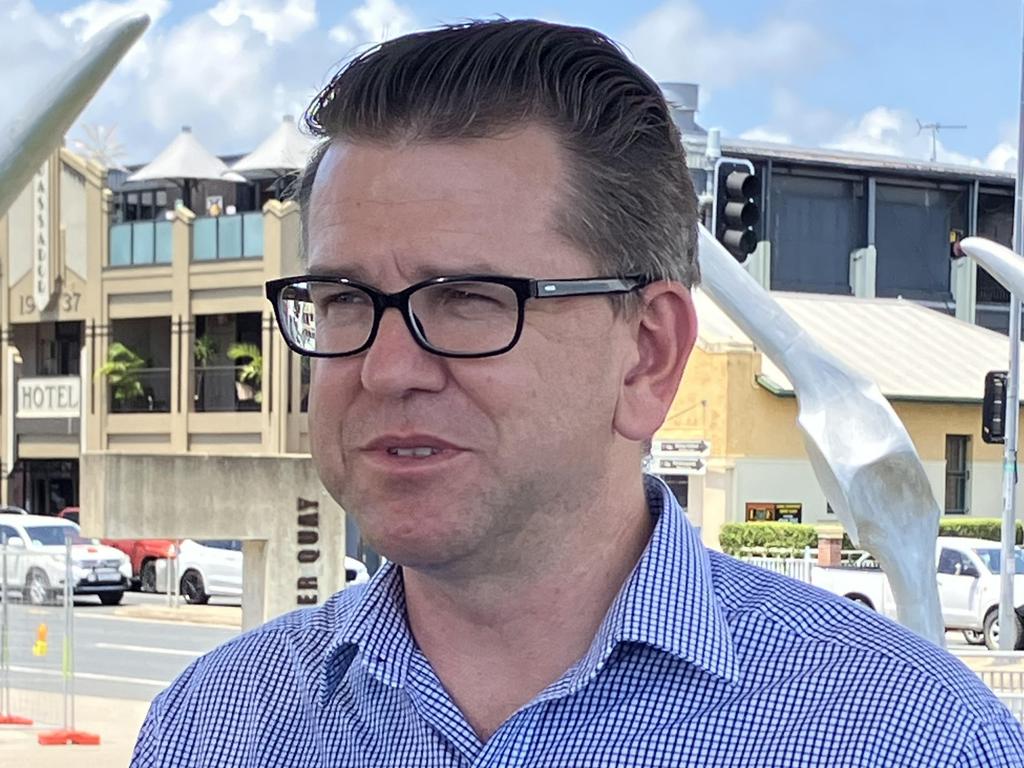 Jarrod Bleijie speaking at a press conference in Mackay. Picture: Mitch Bourke.