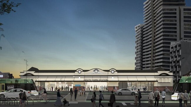 An artist's impression of the revamped South Yarra railway station, with works to begin this month. Picture: Public Transport Victoria.