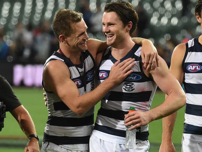 Joel Selwood and Patrick Dangerfield were outstanding against Port Adelaide. Picture: Tom Huntley