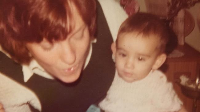 Deborah on her first birthday with her mum Carolyn, who is also a medium