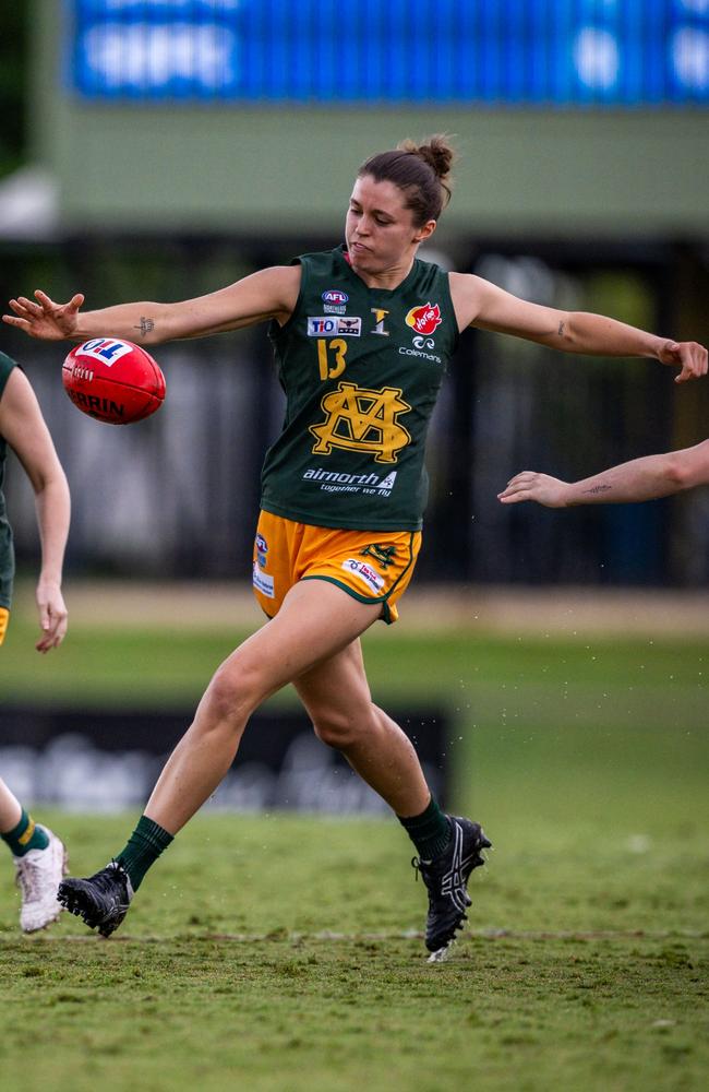 Nadia von Bertouch (#13) of St Mary's WPL side playing against Southern Districts at TIO during Round 8 of the NTFL season 2024-25. Picture: Patch Clapp.