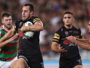 Isaah Yeo helped set-up the match winning try after an incredible run. Picture: Getty Images.