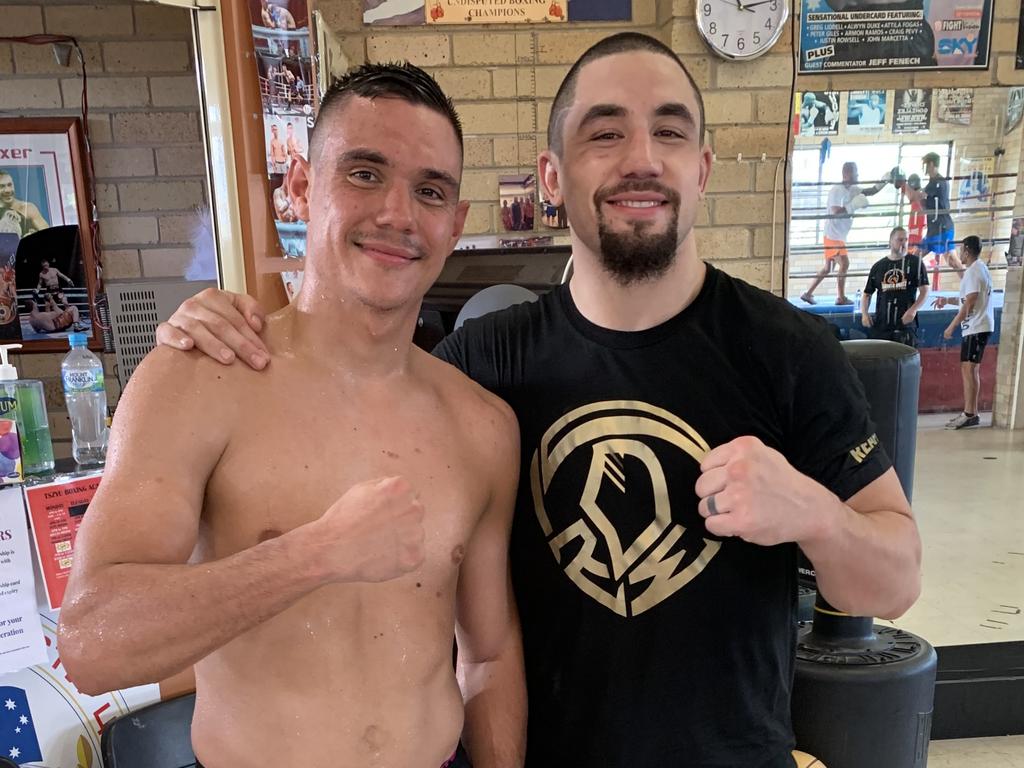 Tim Tszyu and Robert Whittaker sparring session.