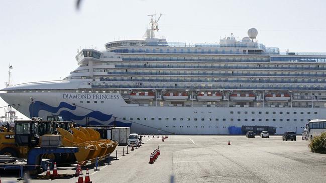 The quarantined ship Diamond Princess at Yokohama port. Picture: AP