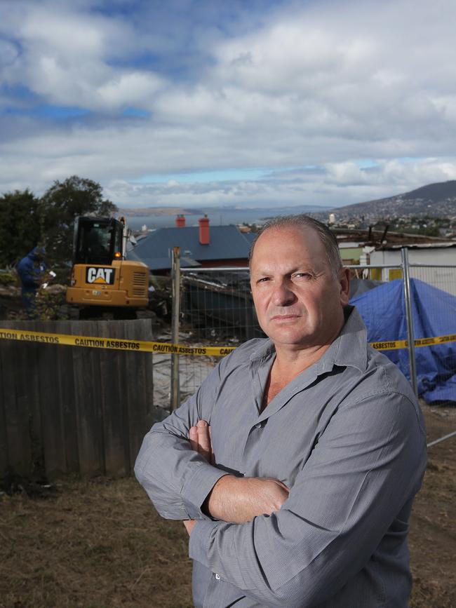 Alderman Marti Zucco has submitted a motion to HCC to lobby the state government to impose criminal penalties when illegal demolitions occur, such as that at 55 Mount Stuart Road (pictured) Picture: LUKE BOWDEN