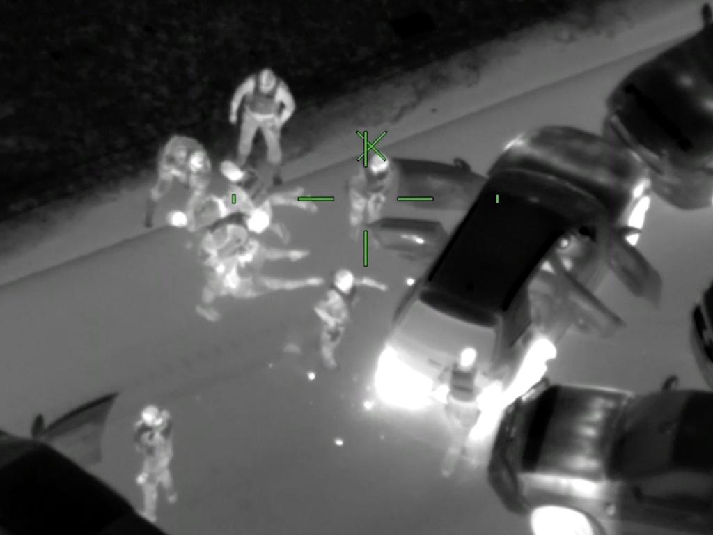 Police chopper footage reveals teens being arrested in a major youth crime blitz in Melbourne suburbs. Picture: Supplied
