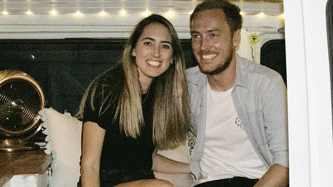 Erin Short, 30 and James Owen, 31, began listing their first van on Camplify in October 2017. Picture: Supplied