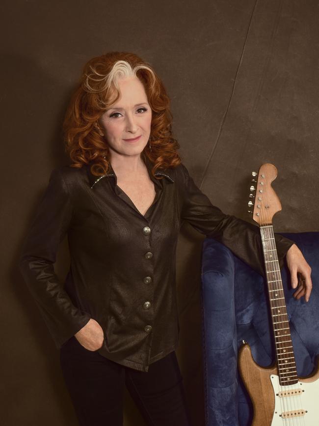 Bonnie Raitt, photographed in Los Angeles in March 2022 with one of her guitars. Picture: Shervin Lainez