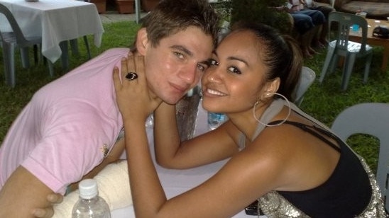 Aust singer Jessica Mauboy with her boyfriend Themeli Magripilis.