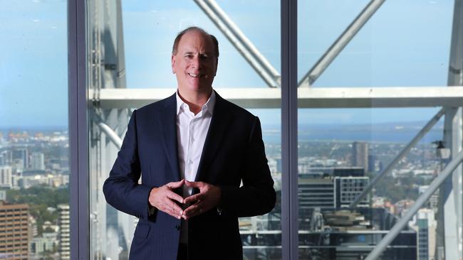 BlackRock boss Larry Fink rules out selling shares in carbon intensive companies because they have the potential to be ‘phoenixes’. Picture: Jane Dempster/The Australian