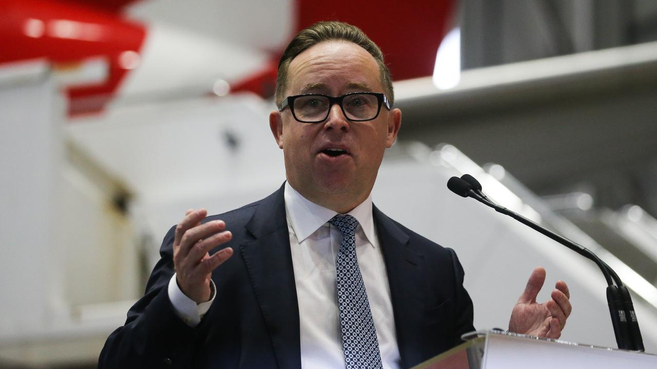 Outgoing Qantas CEO Alan Joyce at the launch of the Qantas Yes Campaign in Sydney. Picture: NCA Newswire / Gaye Gerard