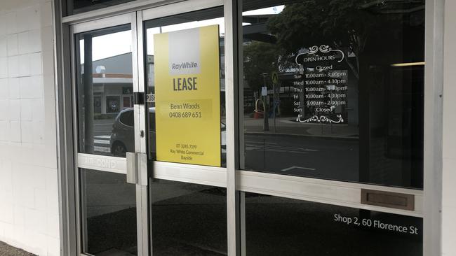 One of the empty shops in Wynnum CBD.