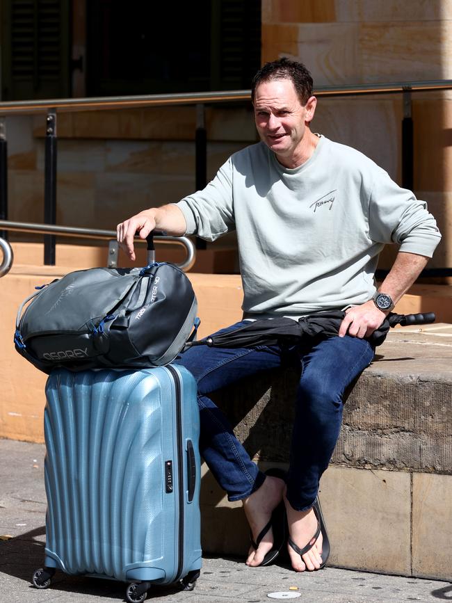 Alleged victim Matthew Finn leaves the Adelaide Magistrates Court. Picture: NCA NewsWire / Kelly Barnes