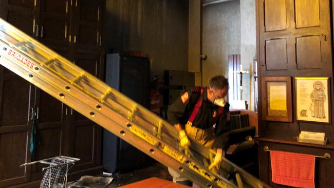 Clean-up and assessment of the damage is under way at St Carthage's Cathedral, Lismore, after a fire.