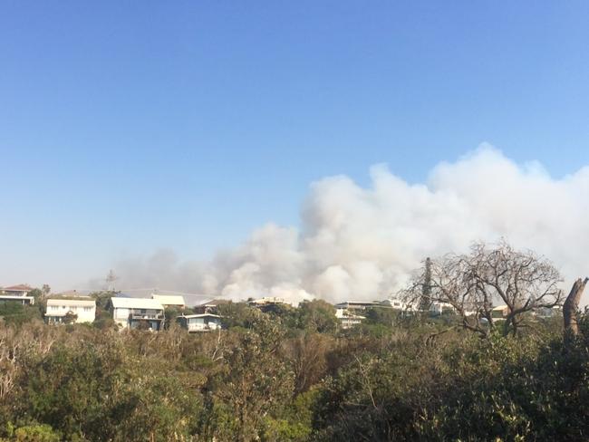 An exclusion zone around the Sunshine Coast bushfires has been described as a "ghost town". Hundreds of residents have been evacuated as the fire moves north, north westerly towards Noosa. Picture: John McCutcheon