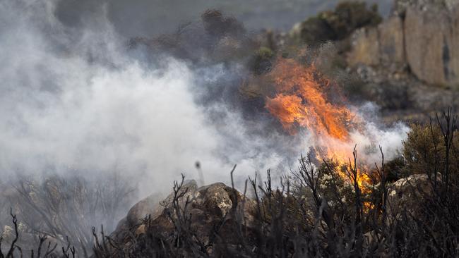 Fire near Lake Augusta Rd in the Central Highlands. PICTURE CHRIS KIDD