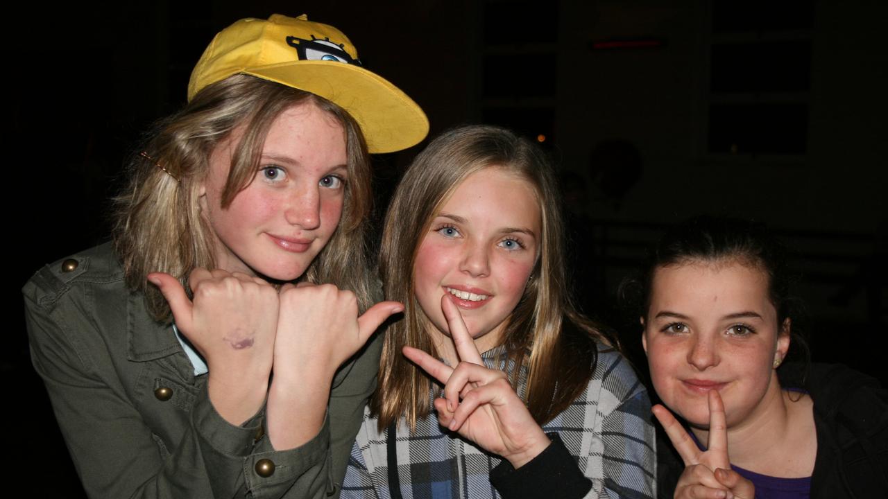 Jasmine Watts, Kayla Mountain and Shay-lee Leotta enjoy dancing at the Blue Light disco. Photo Deanna Millard / Warwick Daily News