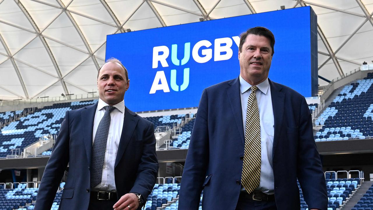 RA chair Hamish McLennan (right) is the 15-man code’s Aldi-version of Peter V’landys, writes David Riccio. Picture: AFP