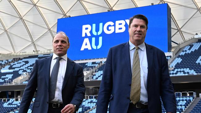 The controversial boss, who orchestrated the blundered hiring of Eddie Jones as Wallabies coach at the start of the year, could meet his doom within the next fortnight. Picture: AFP