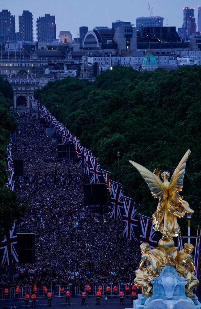 People attend during the Platinum Party at Buckingham Palace. Picture: AFP