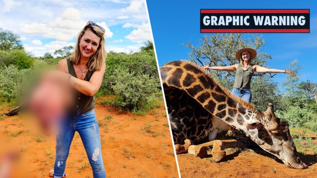 South African trophy hunter slammed for posing with giraffe heart