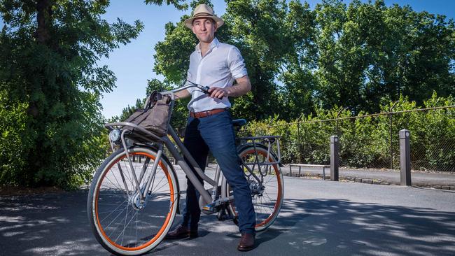 Troy Parsons is part of a group who believe helmets should be optional for adult cyclists. Picture: Jake Nowakowski