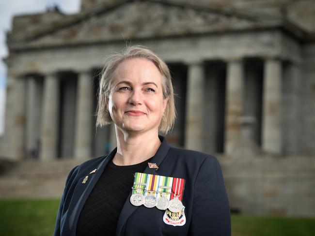 Carolyn West joined the Navy in the 1990s. Picture: Tony Gough