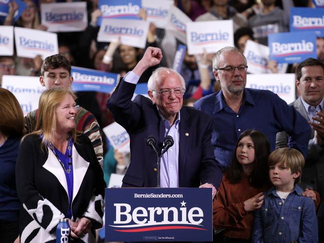 Bernie Sanders said he was confident he would win the Democratic presidential nomination. Picture: AFP