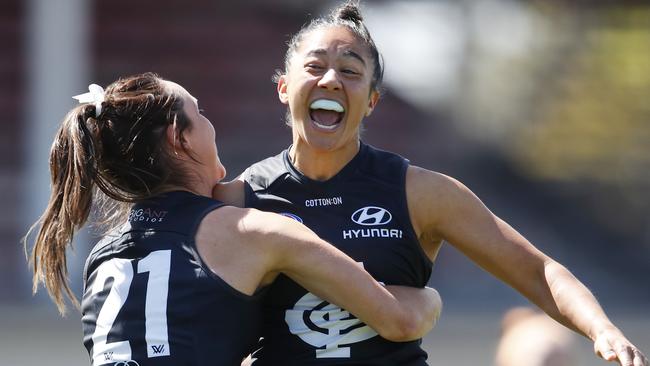 Darcy Vescio kicking a brilliant goal from the boundary but it wasn’t enough to win the game. Picture: Getty