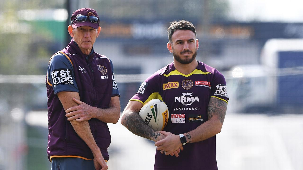 Wayne Bennett (left) and Darius Boyd boycotted a bbq organised by Broncos CEO Paul White.