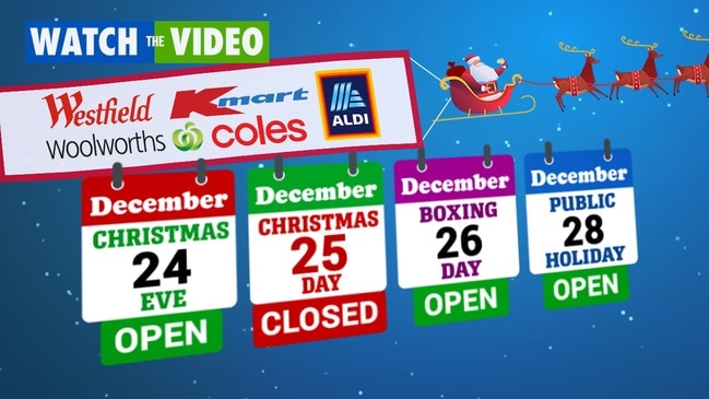 Holiday opening hours of major Aussie retailers