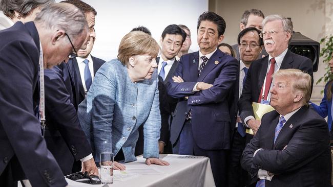 The G7 summit face-off between Angela Merkel and Donald Trump.