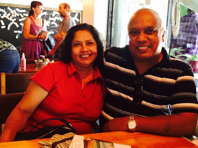 Ranjith Peiris, 57, and his wife Ann. Ranjith died from storm asthma.