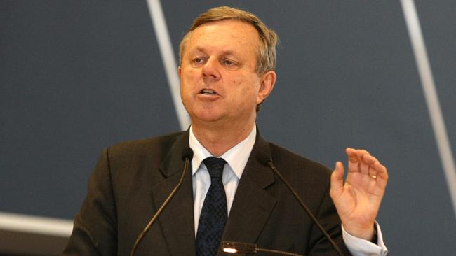 Former premier Mike Rann opening the club’s new training and entertainment facility at AAMI Stadium in 2009.