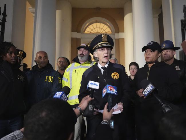 Superintendent of Police for the New Orleans Police Department Anne Kirkpatrick makes a statement after the attack. Picture: AP