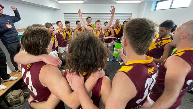 Murrumbeena players celebrate their win. Picture: Valeriu Campan