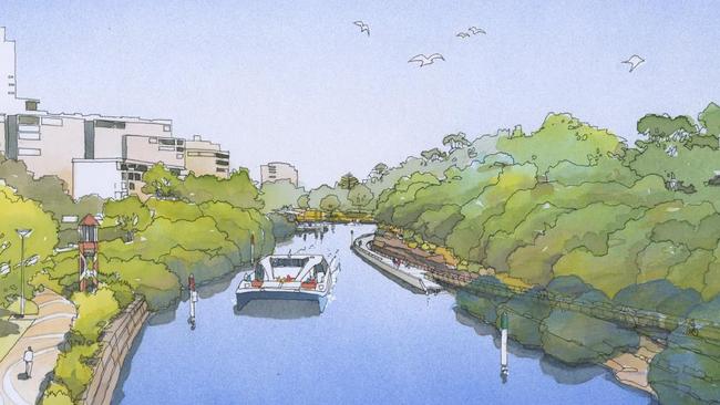 Concept image of the new link (on the right) along the Parramatta River.