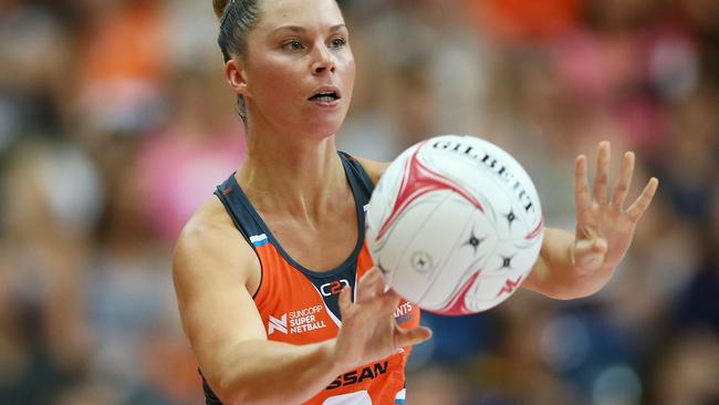 Taylah Davies and the Giants are on top of the Super Netball table. Picture: Getty