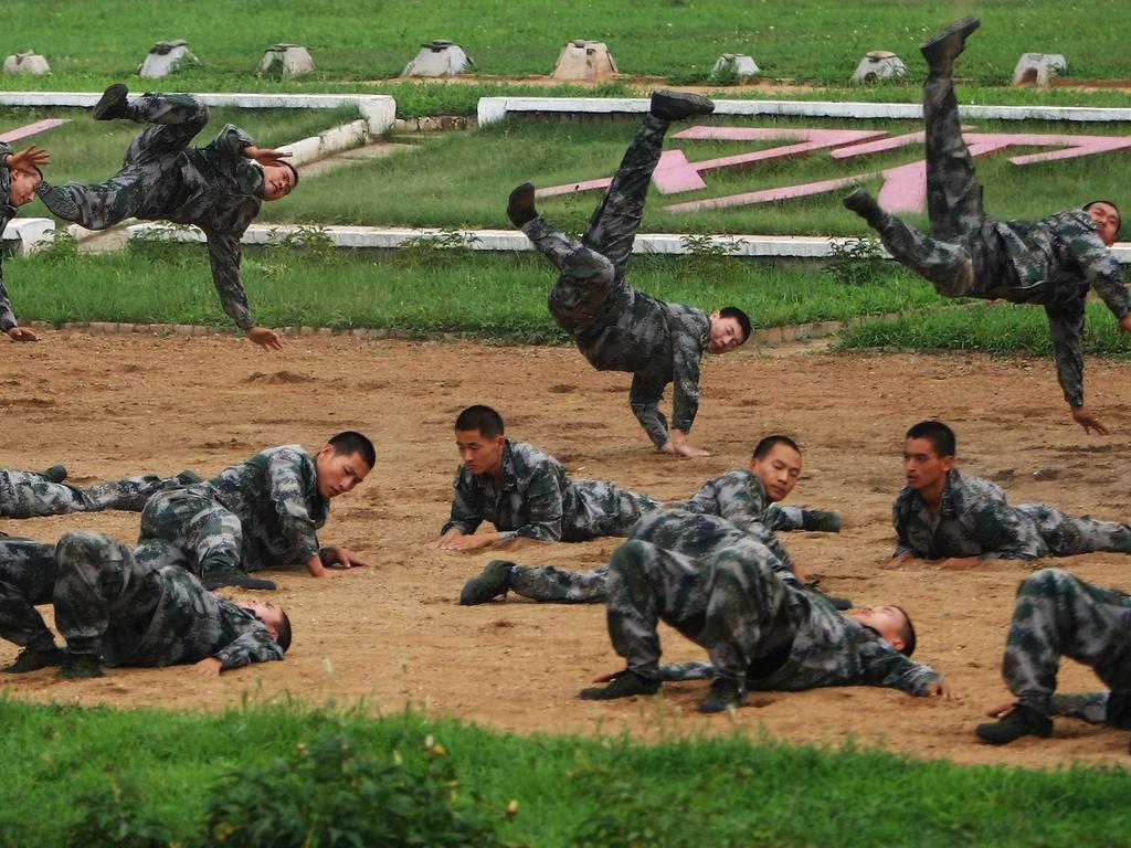 Chinese People’s Liberation Army soldiers training. Picture: Feng Li/Getty Images