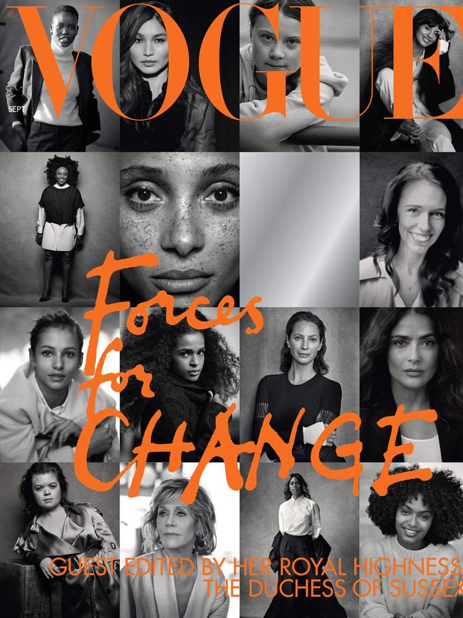 Meghan Markle guest-edited the July 2019 edition of British Vogue. Pictures: Peter Lindbergh / Kensington Palace / AFP