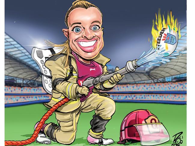 Firefighter and Queensland Origin star Lauren Brown.