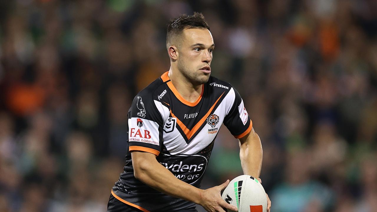 Luke Brooks won’t be at the Tigers next year after he signed a deal to join the Sea Eagles in 2024. Picture: Cameron Spencer/Getty Images