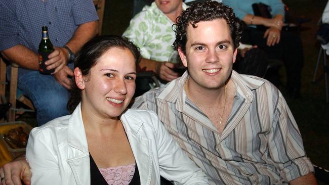 Trent Twomey and his future wife and business partner Georgina Lippis at a Jazz Under the Stars event in 2005. Picture: Romy Seigmann