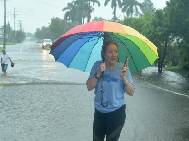 Heavy rain lashes Townsville causing flash flooding. Flash flooding in Pimlico. Picture: Evan Morgan