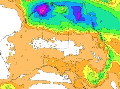 The east coast and the north can expect high rainfall in coming days. Picture: BOM