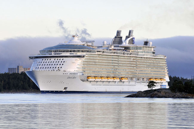 <p>Tall order ... the $1.47 billion <em>Oasis of the Sea</em> was delivered to the Royal Caribbean cruiseline in Turku, Finland. Picture: Royal Caribbean</p>