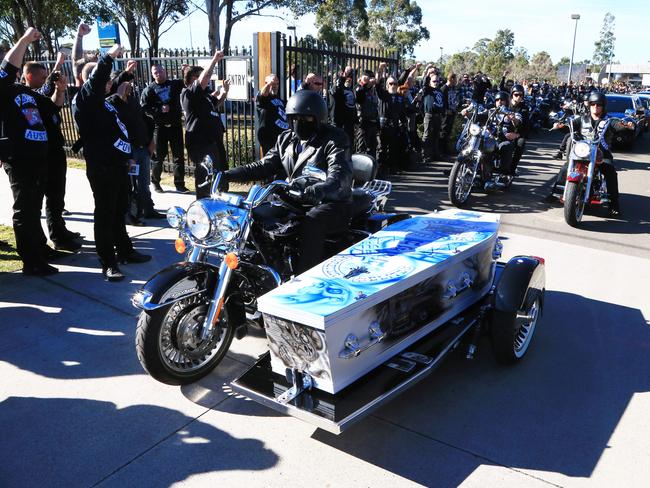 The spray-painted coffin. Picture: Adam Taylor