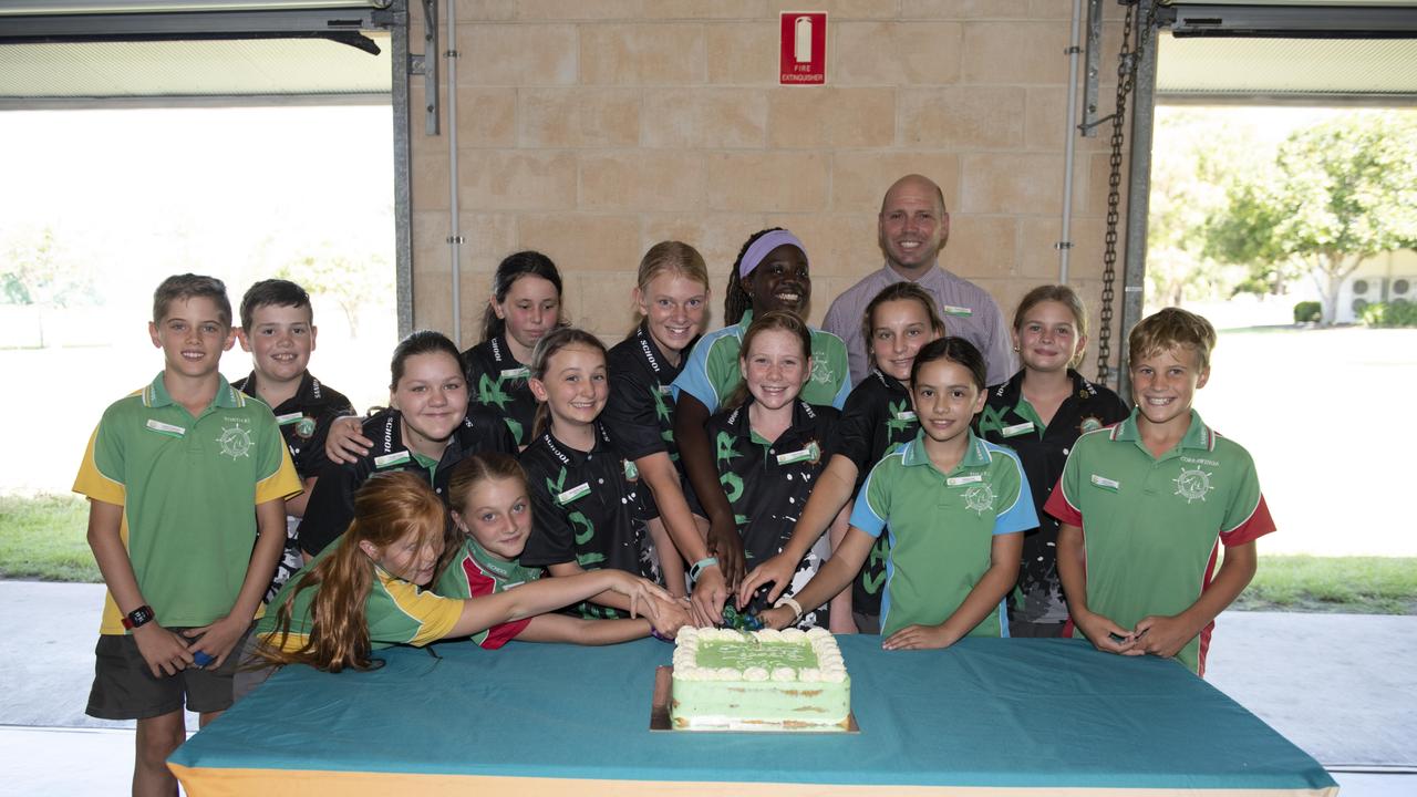 Sandy Strait State School 2023 school leaders and their principal, Russell Hotchin.