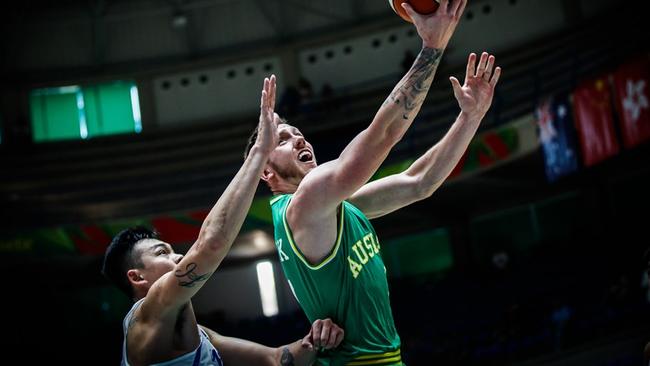 Mitch Creek led the way for the Boomers. Photo: FIBA.